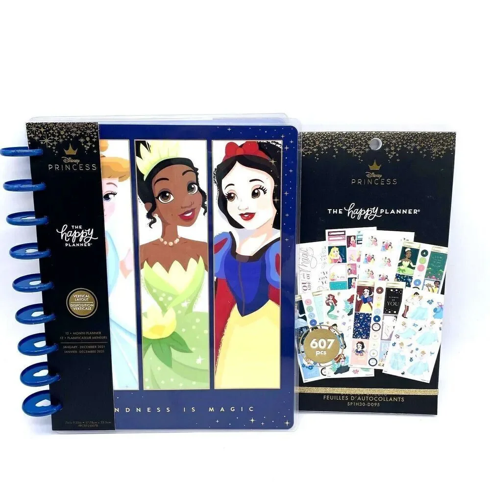 Disney Princess Happy Planner + Sticker Book Bundle Kindness is Magic Classic